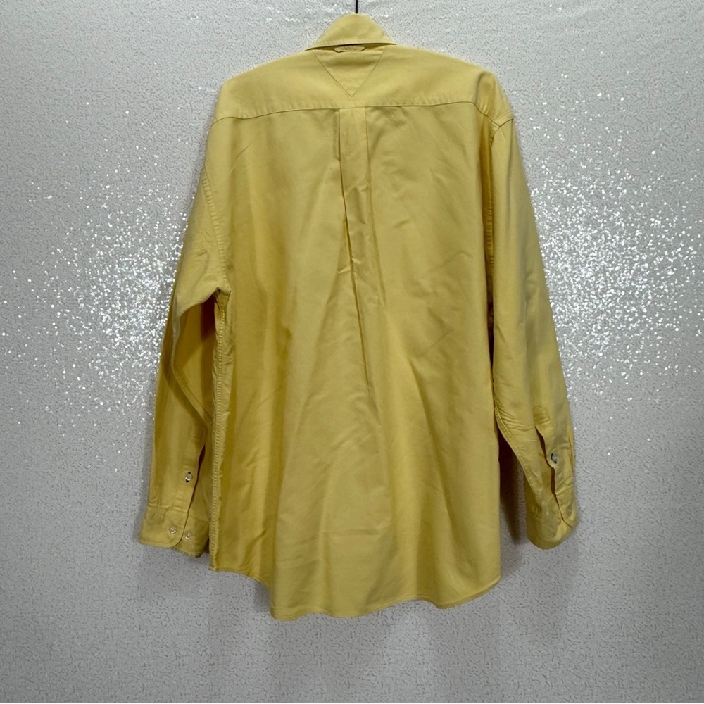 Tommy Hilfiger Yellow Button Down Shirt Men’s L Vintage Cotton Long Sleeve - Picture 5 of 9